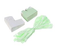 Adfaga Boîte à bonbons à empreintes de pas 6x6x6cm, 50 pièces, cadeau de réception de mariage, boîte à bonbons en papier avec ruban rose bleu vert pour cadeaux de fête (Verte)