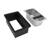 Adfaga Boîte à café en acier inoxydable avec insert en plastique amovible, récipient à marc de café durable de grande capacité pour la cuisine à domicile, café, bureau, bar, restau