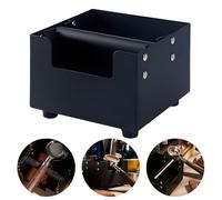 Adfaga Boîte à expresso professionnelle grande capacité 45 récipient à marc de café en acier avec barre en silicone amovible et base antidérapante pour café à domicile noir 16 x 16