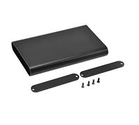 Adfaga Boîtier électronique en alliage d'aluminium, joints de surface sablés, assemblage facile pour circuit imprimé, boîtier d'amplificateur de puissance PCB, noir mat 13x61x100mm