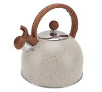 Adfaga Bouilloire à thé sifflante en acier inoxydable, chaudière à eau de 2,5 L avec sifflet clair et puissant pour la maison, la cuisine, le bureau, matériau antirouille durable (Beige)