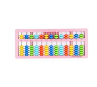 Adfaga Boulier éducatif 13 tiges 7 Perles par rangée Outil d'apprentissage des mathématiques avec boîte de Rangement Cadre de comptage Soroban pour élémentaire Petit Plastique ABS (Rose)