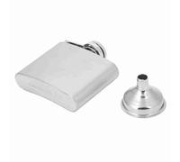 Adfaga Bouteille de whisky en acier inoxydable, bouteille d'alcool de vin portable avec entonnoir pour le camping en plein air, pique-nique, voyage, récipient en métal durable, opt (Pichet de 2 oz +