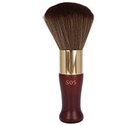 Adfaga Brosse professionnelle pour le cou et les barbiers, brosse de nettoyage pour rasage des cheveux doux avec manche en bois, outil de coiffure pour hommes et femmes, brun rouge (Rouge Brun)