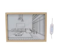 Adfaga Cadre Photo éclairé par LED avec Ombre Lumineuse, 3 Couleurs, luminosité réglable, pour Salon, Chambre à Coucher, décoration d'intérieur, œuvre Moderne sur Toile avec Cadre (Modèle 3)