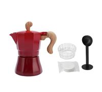 Adfaga Cafetière italienne 150 ml en alliage d'aluminium avec cuillère distributrice de café et 100 filtres en papier pour baristas et amateurs de café (Dégradé Rouge)