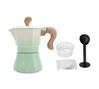 Adfaga Cafetière italienne 150 ml en alliage d'aluminium avec cuillère distributrice de café et 100 filtres en papier pour baristas et amateurs de café (Vert Dégradé)