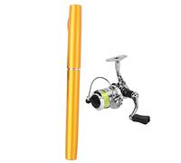 Adfaga Canne à pêche Portable en Forme de Mini Stylo avec Moulinet en Alliage d'aluminium Ultra léger, Conception compacte et rétractable pour la pêche en mer, la pêche en rivière, (Ou)
