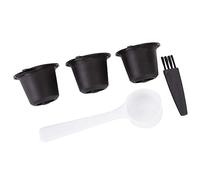 Adfaga Capsules de café réutilisables, ensemble de 3 pièces, filtres rechargeables en acier inoxydable de qualité supérieure, dosettes de café durables de haute précision compatibl (Noire)