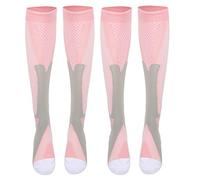 Adfaga Chaussettes de Compression 2 Paires Ensembles de Sports Premium Chaussettes de Course de Course médicale, Le Support de Jambe améliore la Circulation empêche Les crampes gon (Rosé)