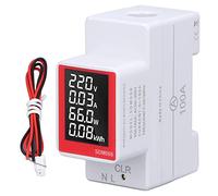 Adfaga Compteur à affichage numérique AC, moniteur d'énergie à montage sur rail avec écran LCD, tension, courant, puissance active, mesure de l'électricité, contrôle du rétroéclair