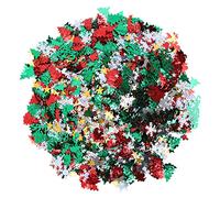 Adfaga Confettis de Noël Paillettes Paillettes Brillant Brillant Feuille Métallique PVC Confettis pour Décoration de Fête de Noël Table Scatter Emballage Sac de 100g