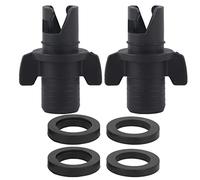 Adfaga Connecteur de Valve d'air pour Kayak, Adaptateur Universel de gonflage de Bateau, Conception étanche pour Kayaks gonflables, Bateaux, Planches de Surf, Plastique Noir, 5,6 x