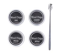 Adfaga Copeaux de Bois pour fumoir à Cocktail, 4 Saveurs, sciure de Bois fruitier Naturel pour Whisky, Barbecue, Cocktail, chêne, Noix de pécan, Cerisier, Paquet de 4 avec boîtes d