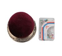 Adfaga Coussin à épingles de style vintage en forme de demi-boule avec base en métal porte-aiguille élastique doux pour la couture, le quilting, les amateurs d'artisanat, la décora (Base en bronze