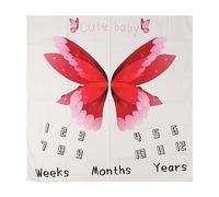Adfaga Couverture Milestone en Polyester Doux, Couleurs Vives, Motif Ailes de Papillon, âge mensuel, Accessoire Photo pour Nouveau-né, Fille et garçon, 100 x 100 cm