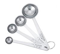 Adfaga Cuillères à mesurer en acier inoxydable à long manche café en remuant des cuillères avec échelle claire 4 tailles pour bar café maison cuisine 304 en acier inoxydable 4 pièc