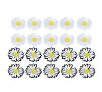 Adfaga Daisy Flower Clothes Patches Broidered Garment Applique autocollants DIY Vêtements Decoration pour enfants Adults Black 10pcs chacun
