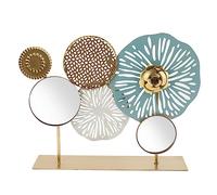 Adfaga Décoration Murale Moderne en Fer avec Miroir, décoration élégante pour Hall d'entrée, pour Salon, Chambre à Coucher, Bureau, Ornement de Bureau, Art en métal fabriqué à la m