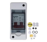 Adfaga Disjoncteur durable 2P DC 6A avec boîtier IP65, interrupteur de protection haute performance pour systèmes de panneaux solaires, installations photovoltaïques