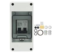Adfaga Disjoncteur miniature 2P 16A IP65 étanche avec couvercle transparent interrupteur de déconnexion solaire DC pour système photovoltaïque ignifuge capacité de coupure 4000A
