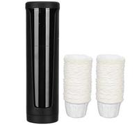 Adfaga Distributeur de gobelets mural, support de filtre à café, organisateur de gobelets en papier, rangement en matériau PP noir 68,58x221,5mm pour la cuisine, le bureau et la st (Boîte de