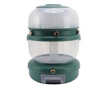 Adfaga Distributeur de riz rotatif à 6 grilles, conteneur de stockage de nourriture sèche scellé à Double couche de 9kg avec bouton-pression pour l'organisation du matériau PP (Verte)