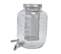 Adfaga Distributeur en verre de fût de cafetière à infusion froide de 4 L avec couvercle d'étanchéité de filtre en acier inoxydable pour la cuisine à domicile Restaurant Transparen