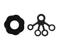 Adfaga Ensemble d'anneaux d'exercice pour les doigts, entraîneur de force des mains, bandes de résistance en silicone pour la force de préhension, entraînement de l'avant-bras, réé (Noire)
