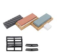 Adfaga Ensemble de 12 pierres à aiguiser professionnelles à double 400/1000 3000/8000 Kit de pierre à aiguiser pour couteaux avec base antidérapante pour couteaux de cuisine, cise