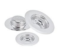 Adfaga Ensemble de 3 crépines de vidange d'évier de cuisine en acier inoxydable 304, couvercle de filtre -perforé antirouille durable pour la prévention des obstructions d'évier de