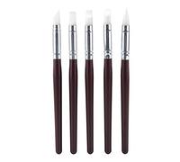 Adfaga Ensemble de 5 stylos d'art de sculpture en silicone professionnels avec poignées en bois pour la sculpture de poterie façonnant la peinture à l'aquarelle outils de bricolage