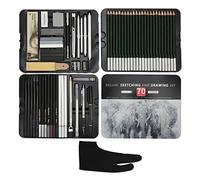 Adfaga Ensemble de 70 crayons d'art professionnels, kit complet de dessin et d'esquisse avec des bâtons de pastel au charbon de graphite pour artistes débutants et étudiants dans u