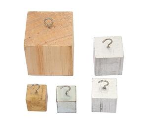 Adfaga Ensemble de Cubes de densité Kit d'expérimentation Scientifique éducative de Haute précision pour laboratoires de Physique et écoles Blocs de Bois Massif en cuivre, Fer et a