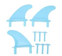 Adfaga Ensemble de Palmes Tri Fin, Accessoires de Sports Nautiques en Plastique PVC avec vis pour Les Amateurs de Surf, Couleur Bleue