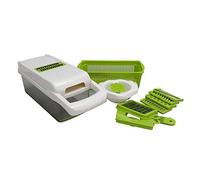 Adfaga Ensemble de râpe éplucheuse de hachoir à légumes en acier inoxydable avec 12 lames outil de cuisine multifonction pour trancher les dés en purée de légumes Fruits pommes de (Blanche)