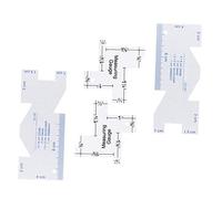 Adfaga Ensemble de règle de courtepointe Jauge de mesure Outils de couture Polyvalent Règle en aluminium pour Patchwork Couture Couture Artisanat 10x4cm 5.8x5.5cm 4 pièces Léger Du