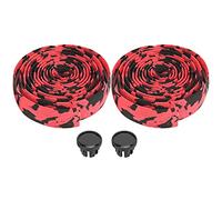 Adfaga Ensemble de rubans de guidon de vélo de qualité supérieure, enveloppes antidérapantes douces et confortables avec bouchons d'extrémité pour vélos de route, vélos de montagne (Noir Rouge)