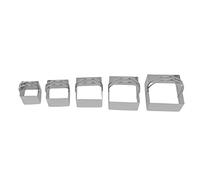 Adfaga Ensemble d'emporte-pièces 5 pièces en acier inoxydable avec poignées, outils de cuisson professionnels à bord rond sûr pour biscuits, gâteaux, Saint-Valentin (Quadratique)