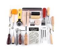 Adfaga Ensemble d'outils d'artisanat du cuir de qualité supérieure, kit de couture professionnel pour couture à la main avec plusieurs perforatrices pour les projets de travail du