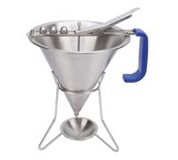 Adfaga Entonnoir à confiserie professionnel en acier inoxydable avec support, distributeur de pâte robuste pour décoration de gâteaux de boulangerie, crêpes, cupcakes, boules de po