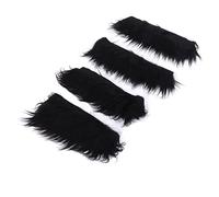 Adfaga Fabric de fourrure fausse 4pcs Noir Soft Washable Artificial Fur Material for Christmas Tree Decorations 2x60in
