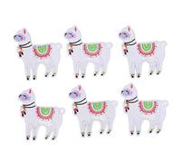 Adfaga fer sur patchs brodé coton bricolage vêtements décorations coloré dessin animé alpaga forme Badges pour enfants bébé douche x pépinière décor 6 pièces 8x9.3cm