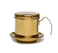 Adfaga Filtre à café vietnamien en acier inoxydable, portable et durable, cafetière vietnamienne par gravité pour la maison, le bureau, les voyages, noir, or, argent coloré