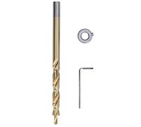 Adfaga Foret étagé hélicoïdal en acier rapide, tige droite, outil de positionnement de trou oblique pour le travail du bois avec clé dorée 9.5mm