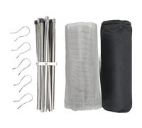 Adfaga Foyer portatif en Maille avec Support en Acier Inoxydable, Barbecue Pliable pour Camping en Plein air, Foyer au Bois, Barbecue Pliable pour Jardin, Jardin, Plage, Pique-niqu