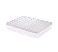 Adfaga Fridge Dumpling Box Plastic Sealed Rectangular Container with Airtight Lid Dumpling Storage Organizer for Kitchen Freezer PP Material Free (L Blanc)