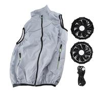 Adfaga Gilet de refroidissement alimenté par USB avec 2 ventilateurs haute vitesse Système de circulation d'air réglable à 3 niveaux pour les travailleurs en extérieur Travailleurs (M)
