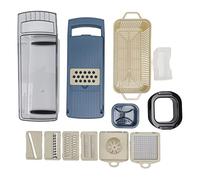 Adfaga Hachoir à Légumes Pro Détachable Facile à Assembler Aliment Multifonctionnel avec Panier de Drainage pour Fruits Légumes Fromage Chocolat 12 Accessoires Inclus