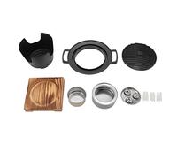 Adfaga Hibachi Grill Japonais sans fumée Portable Charbon de Bois Barbecue de Table Assemblage Facile Cadre en Bois Durable en Alliage d'aluminium Mini Barbecue pour Camping Pique-